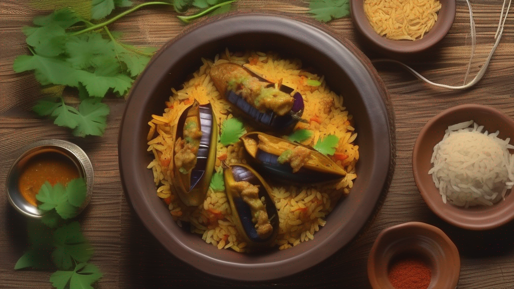 Andhra Style Gutti Vankaya Biryani | Baingan Biryani Recipe